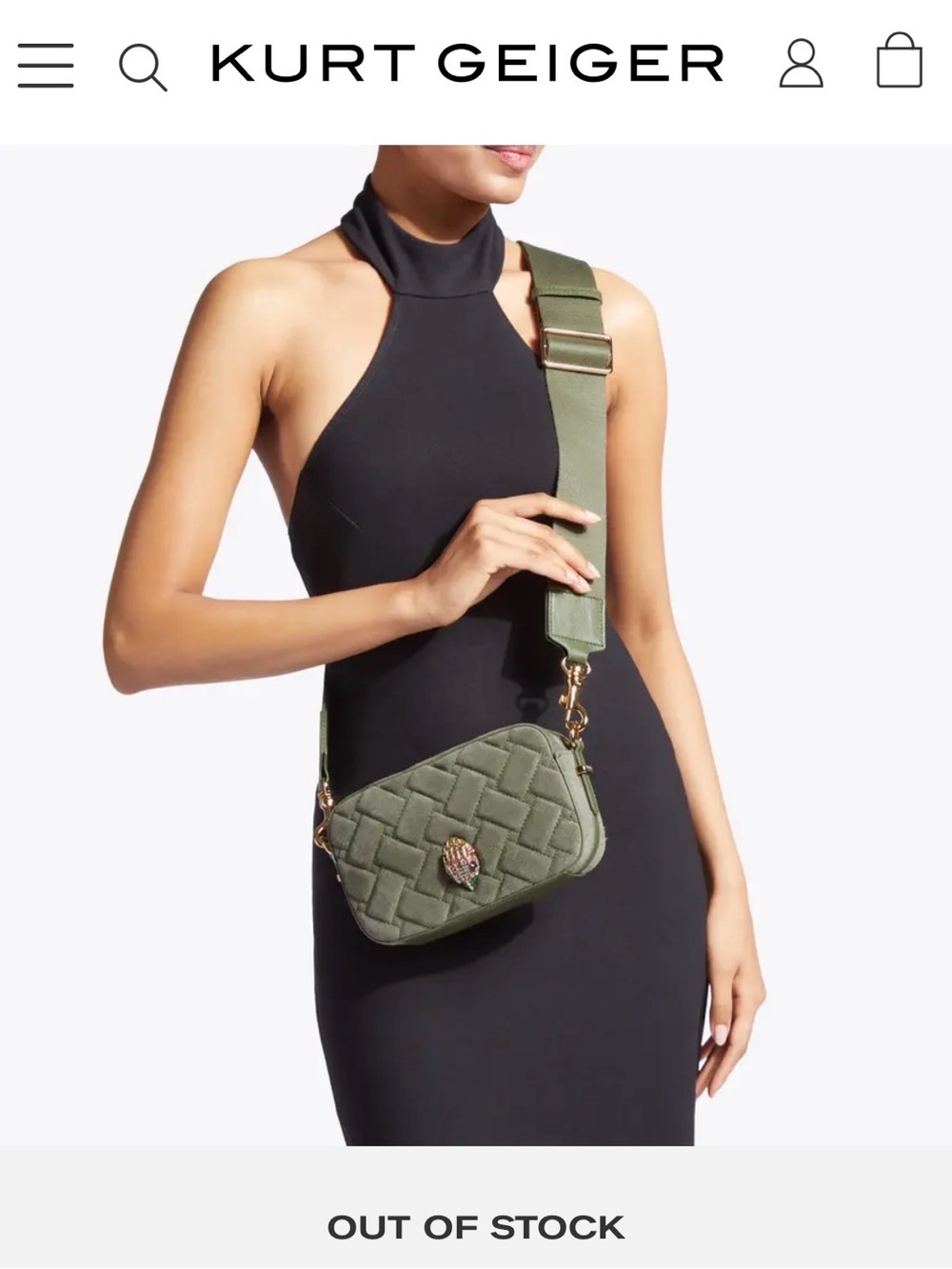 Kurt Geiger Small Kensington camera bag in olive green ! *nwt